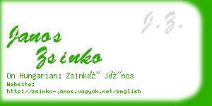 janos zsinko business card